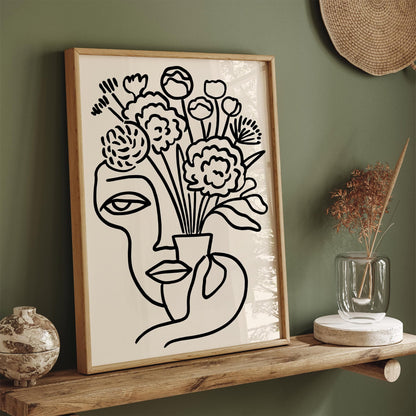Abstract Floral Wall Art - Cubist Print