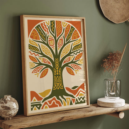 Afrohemian Tree of Life Wall Art Poster