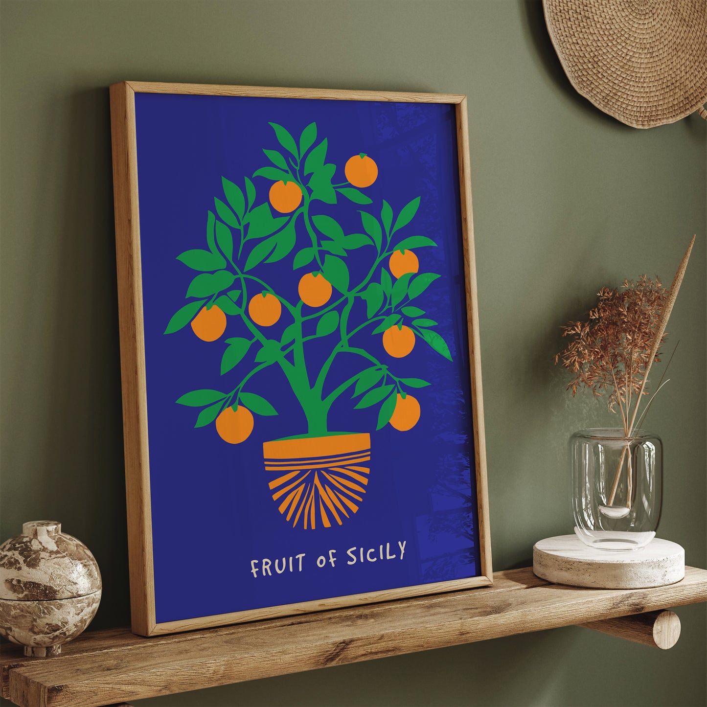 Fruit of Sicily Blue Poster