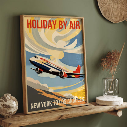 Retro Travel Poster NY to LA