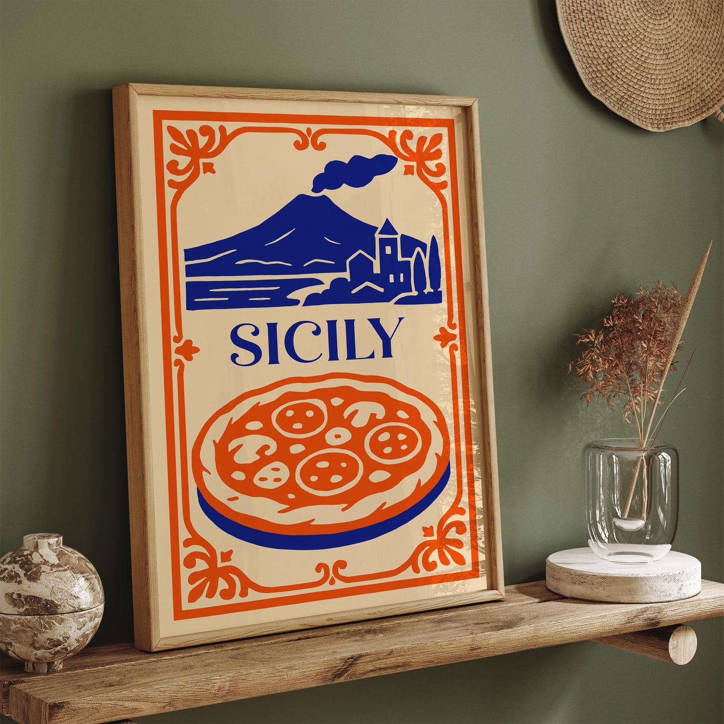 Sicily Italy Travel Poster - Mount Etna Scenic Wall Art 2026