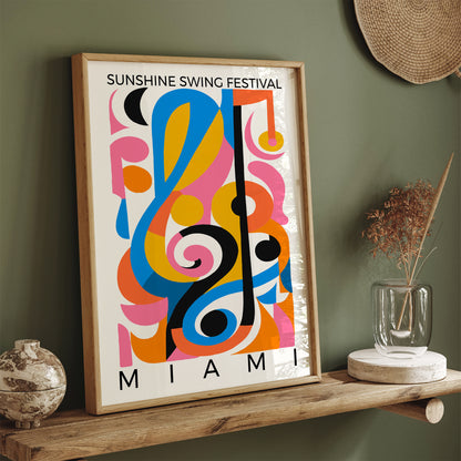 Miami Mid Century Modern Music Art Print