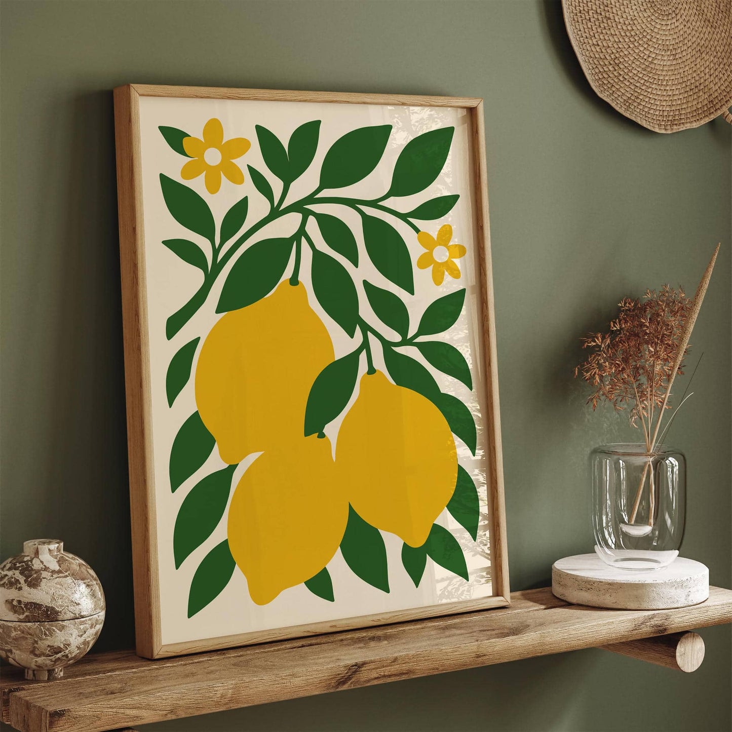 Yellow Lemons Poster Italian Kitchen Wall Decor