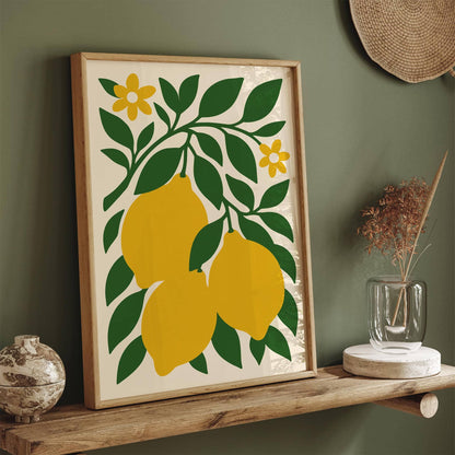 Yellow Lemons Poster Italian Kitchen Wall Decor