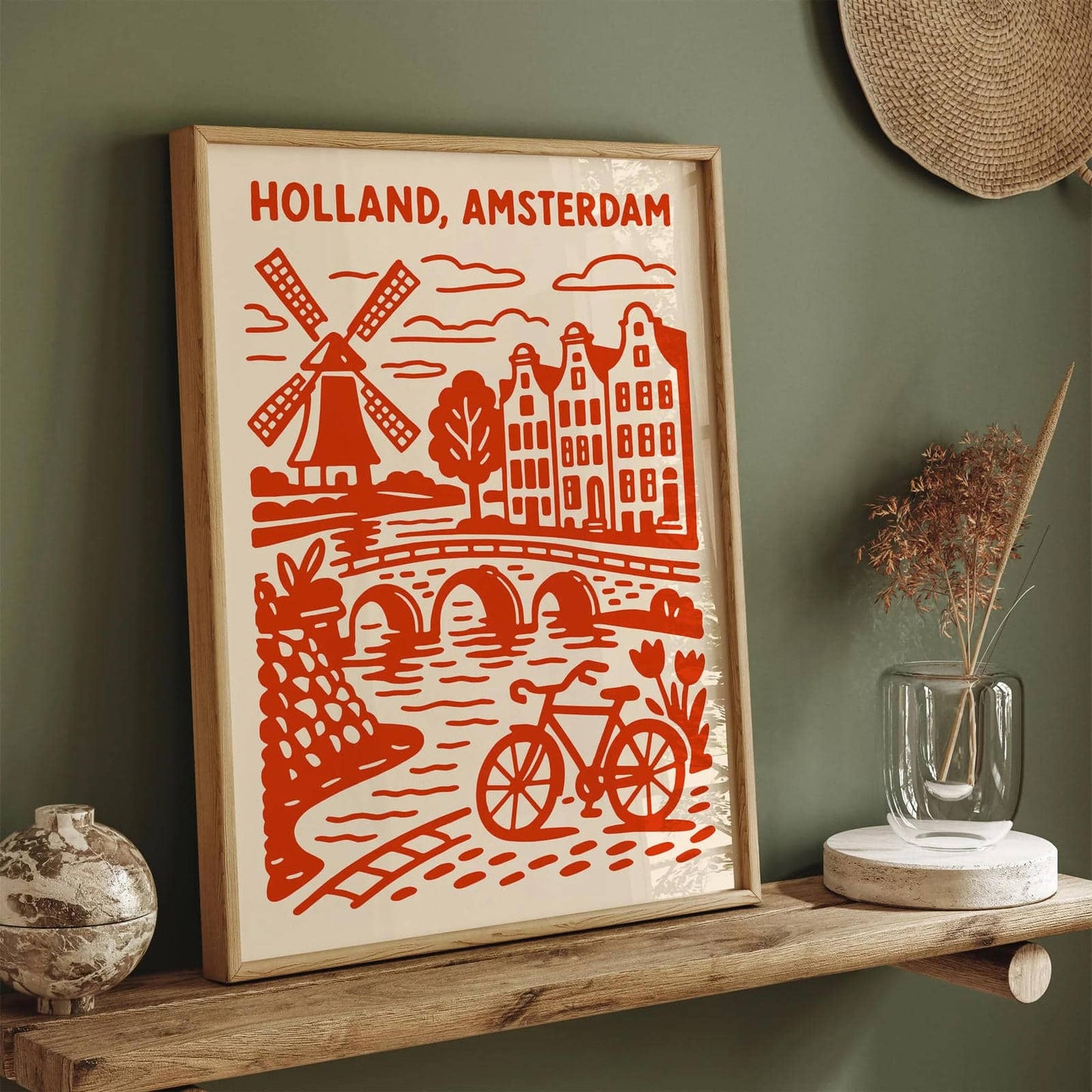 Holland Amsterdam Travel Poster