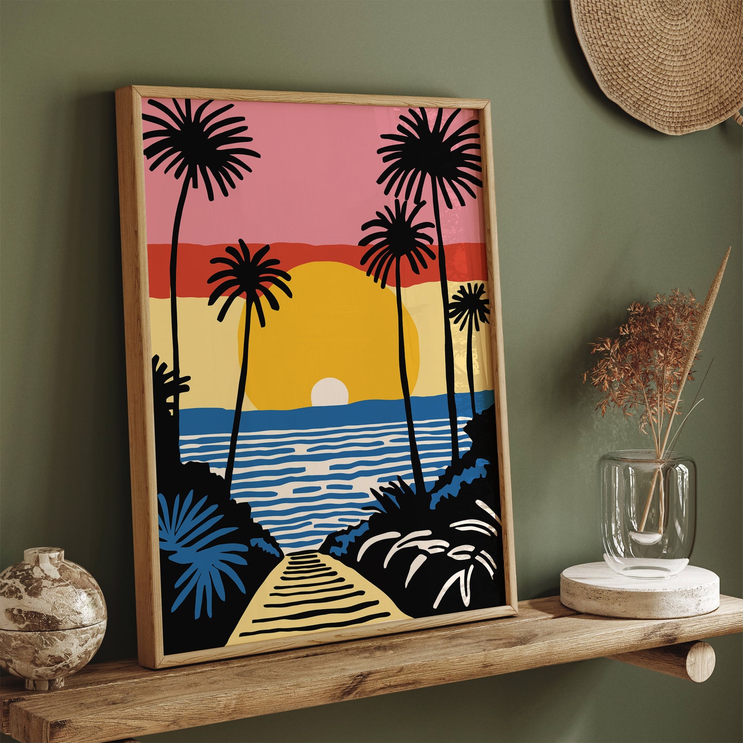 California Sunset Holiday Art Print