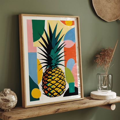 Tropical Fruit Poster - Abstract Pineapple Wall Decor