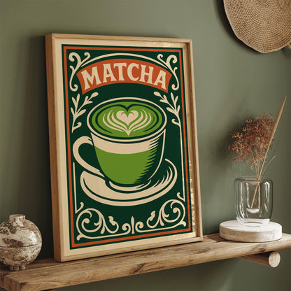Matcha Green Drink Poster - Restaurant or Kitchen Wall Art Decor