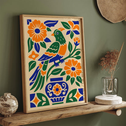Bohemian Mexican Parrot Jungle Poster