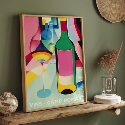 Vins - Camp Romain Retro Wine Poster