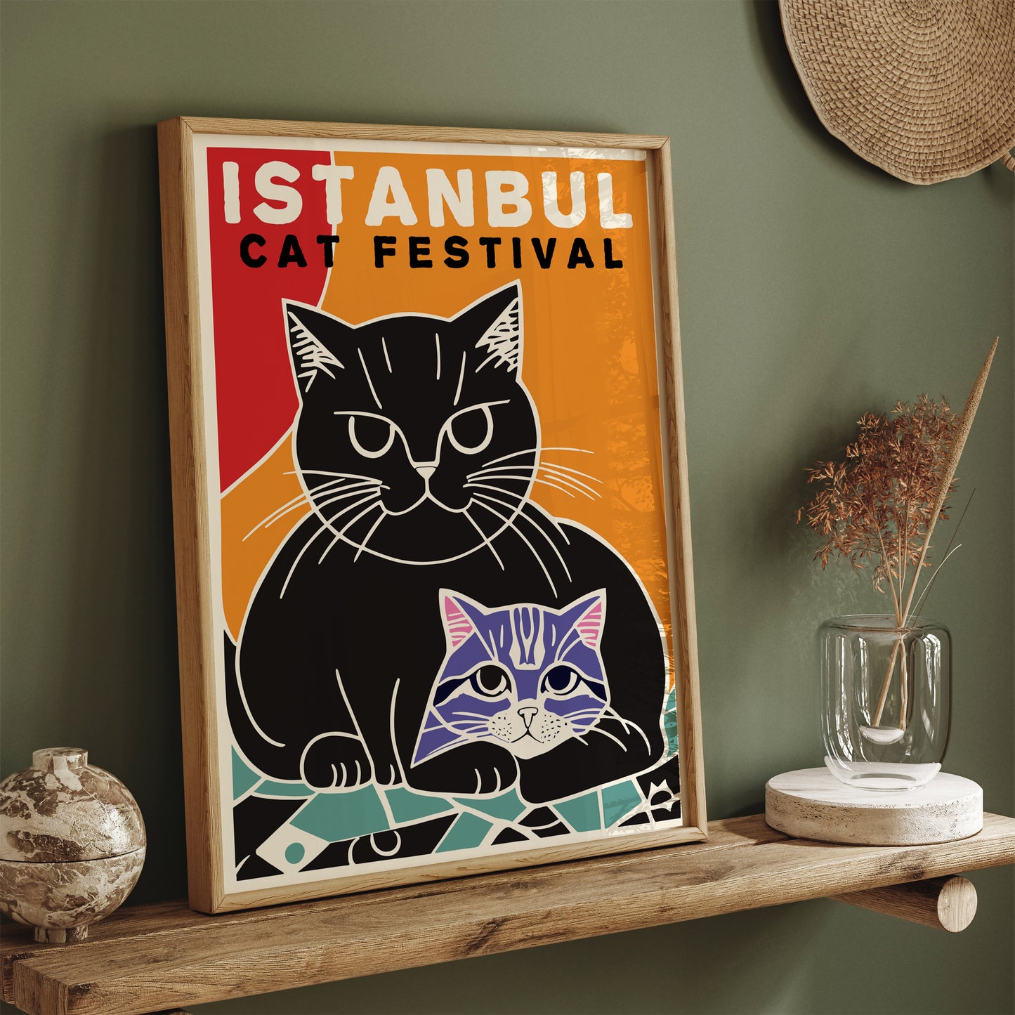 Istanbul Cat Festival Vintage Poster