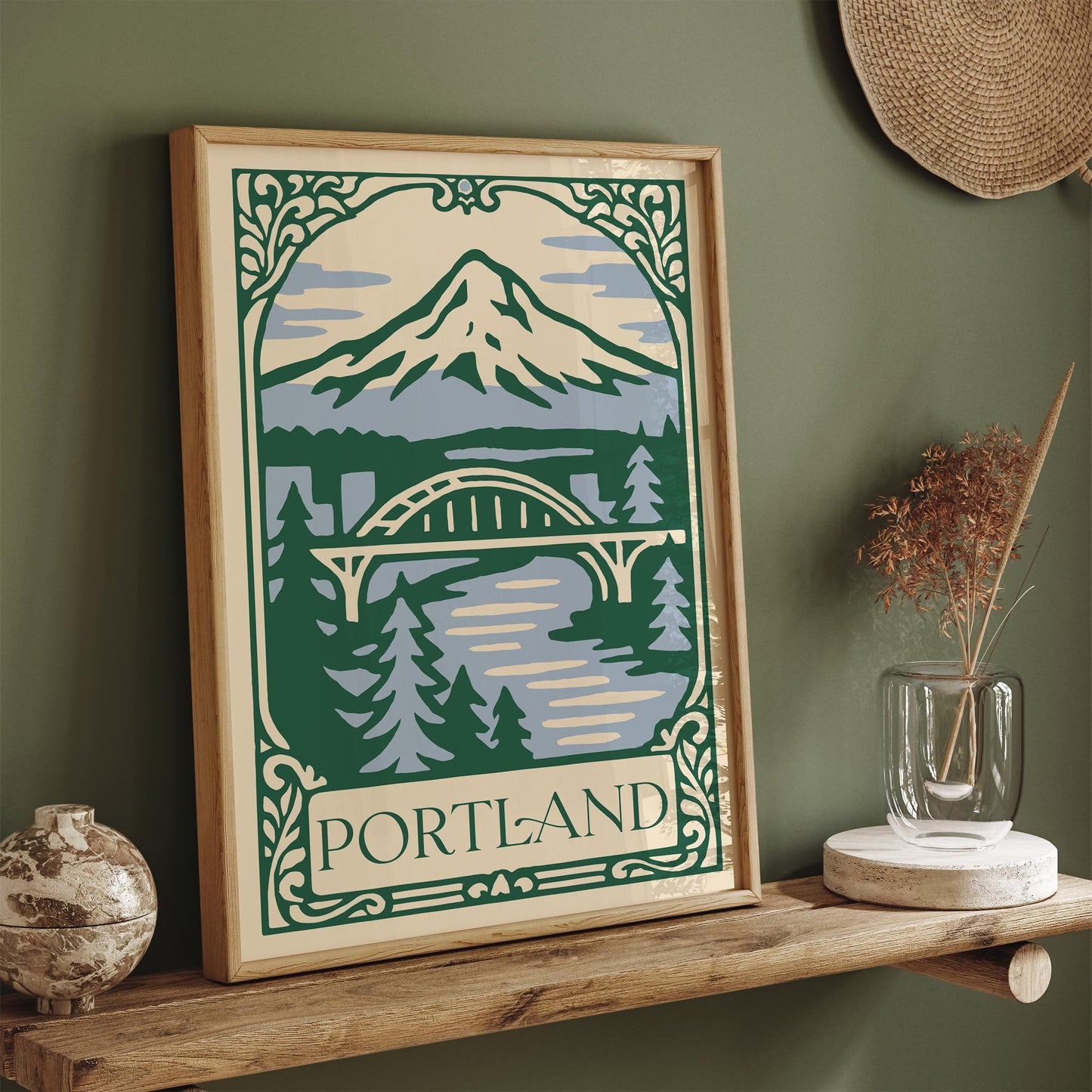 Portland Oregon Cityscape Poster – Urban Wall Art