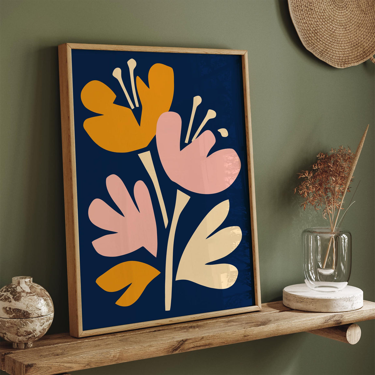 Abstract Cut Out Flowers Art Poster