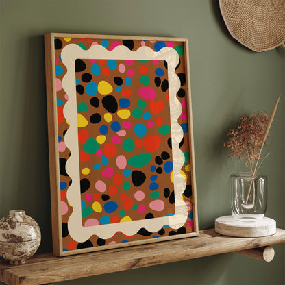 Colorful Confetti Spot Poster - Bold Maximalist Rainbow Wall Art