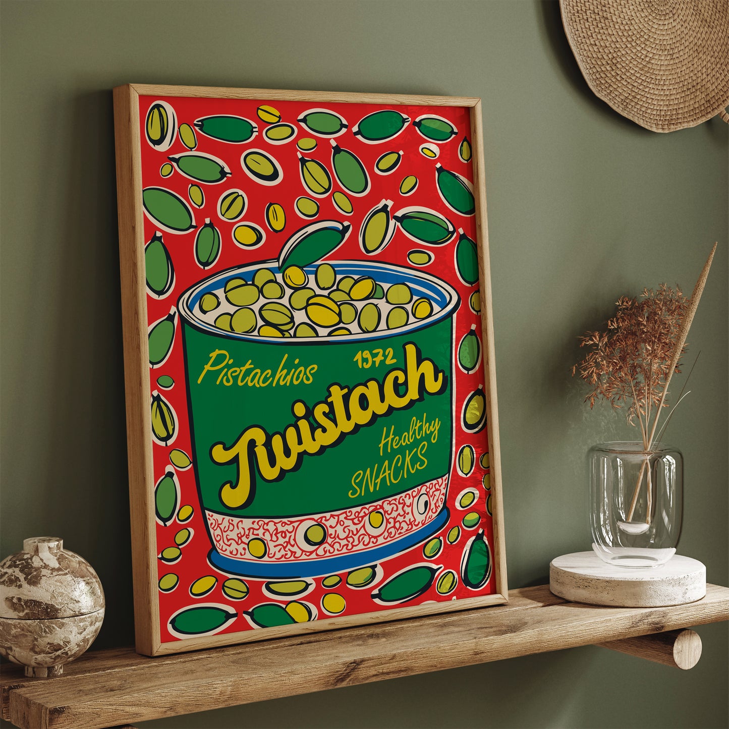 Twistach - Vintage Pop-Art Pistachios Poster