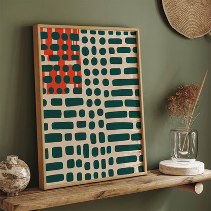 Mid Century Abstract Green Art Print