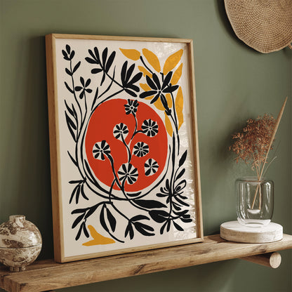 Retro Nature Art Print in Matisse Style