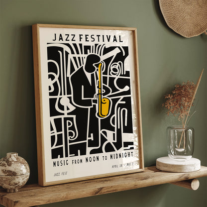 Black and White Jazz Festival Wall Art