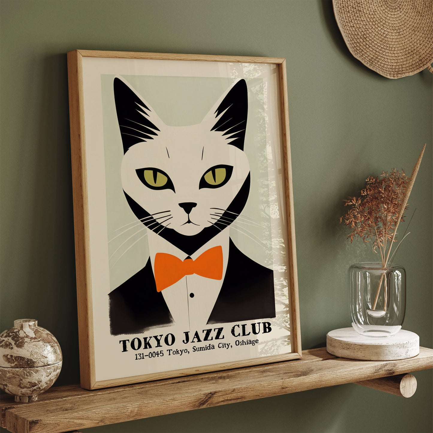 Tokyo Jazz Club Retro Cat Poster