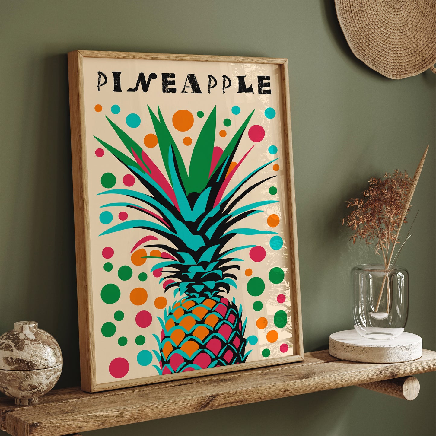 Disco Pineapple Happy Kitchen Art Print