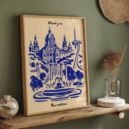 Montjuïc Barcelona Cityscape Poster