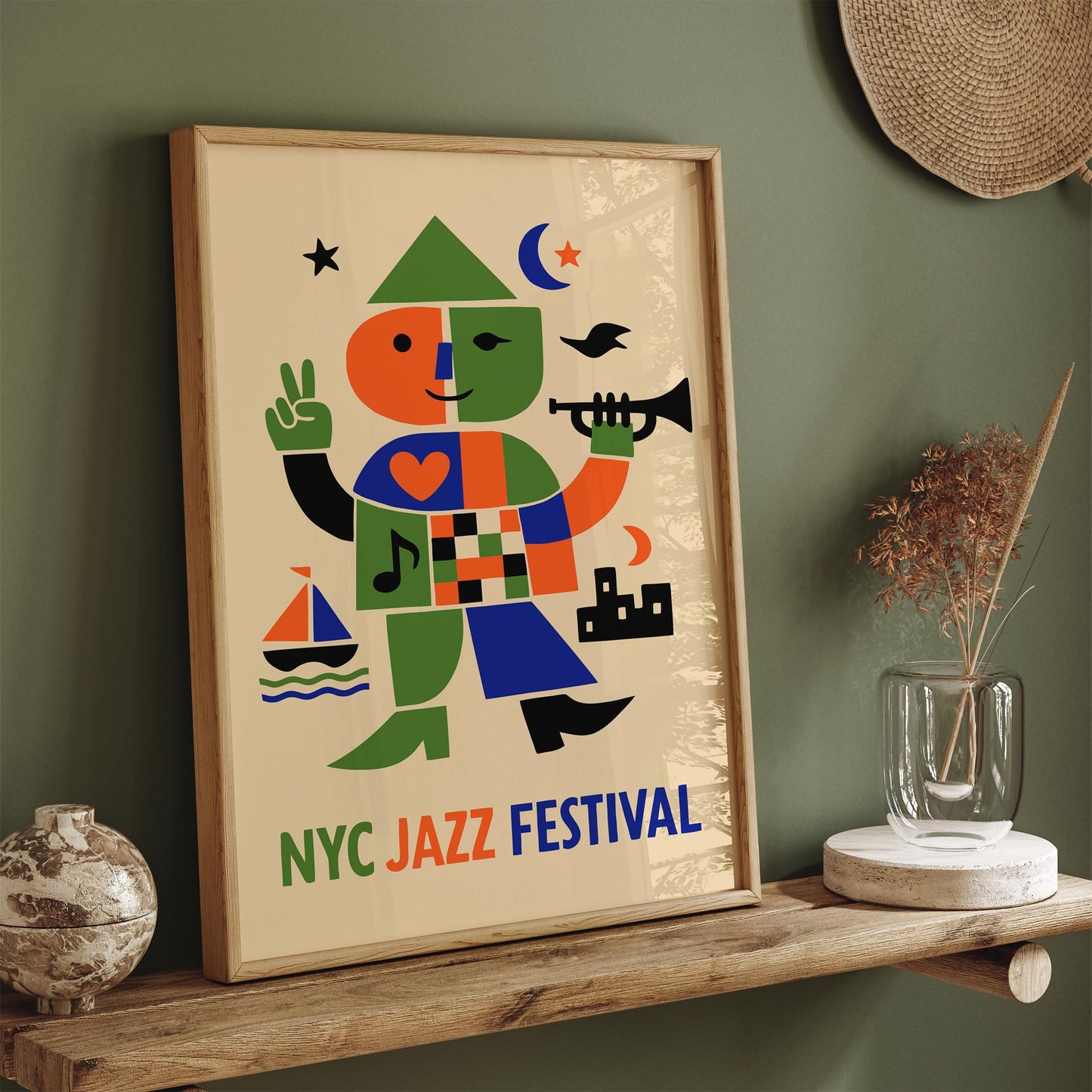 NYC Jazz Festival Art Print - Retro Music Poster