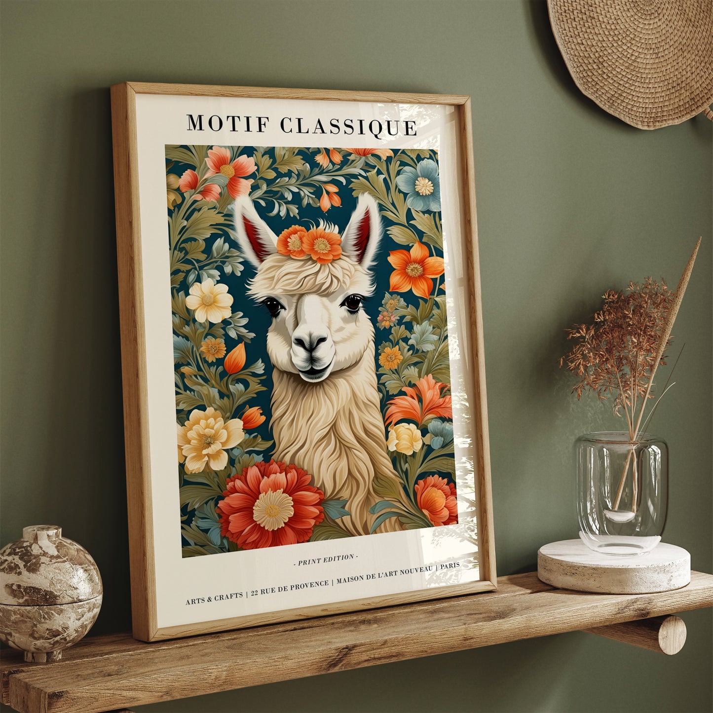 Llama Vintage Style Poster