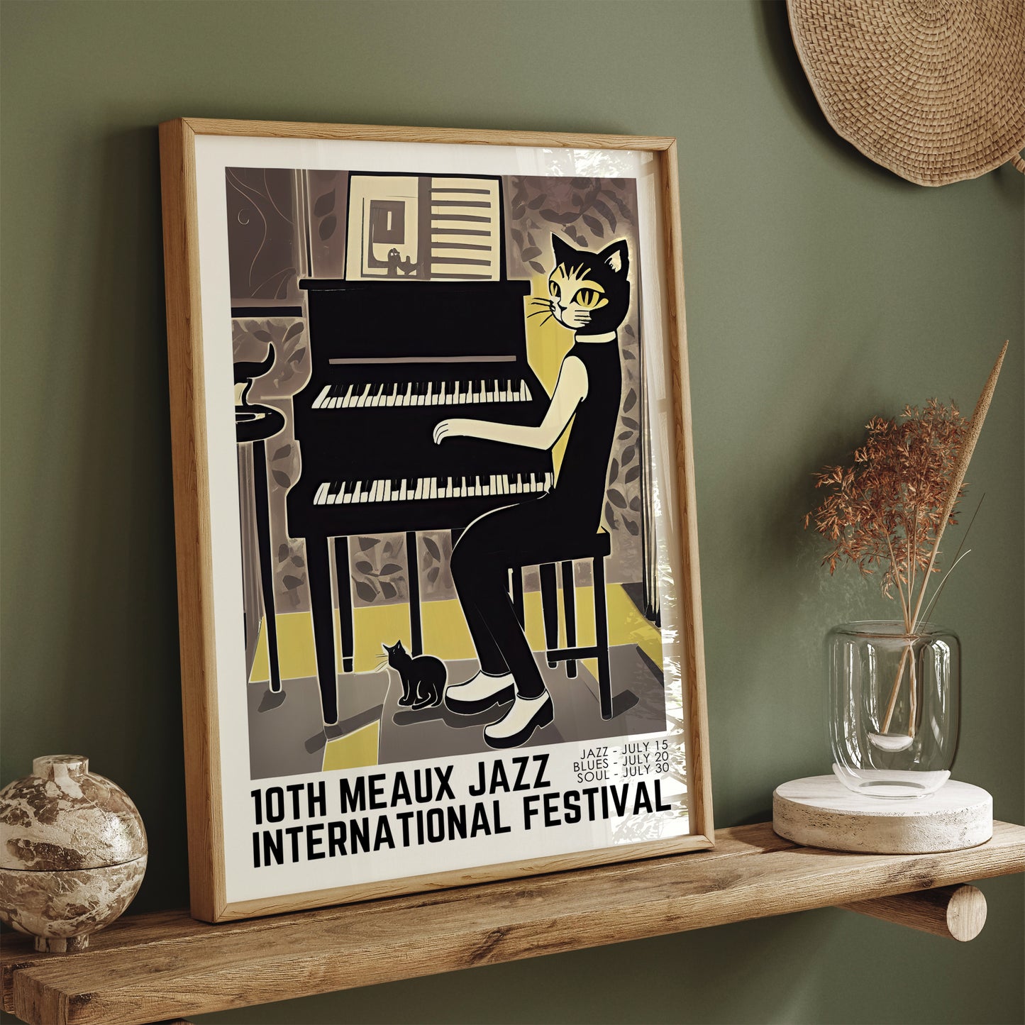 10th Meaux Jazz Festival - Piano Cat Poster