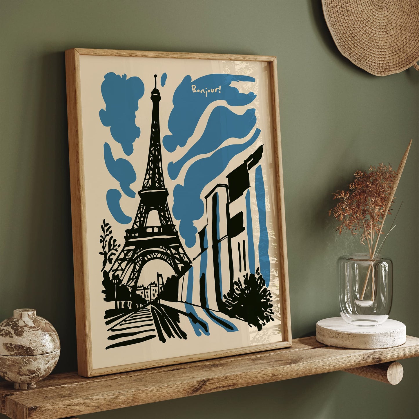 Bonjour! Paris Travel Art Print