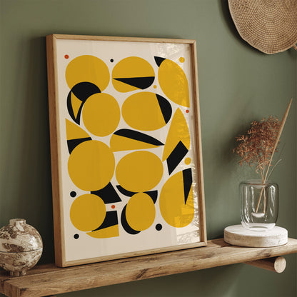 Yellow Mid Century Abstract Print 2025