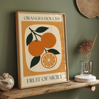 Oranges Douces Fruit of Sicily Poster