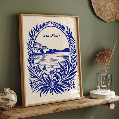 Cote d Azur French Blue Travel Art Print