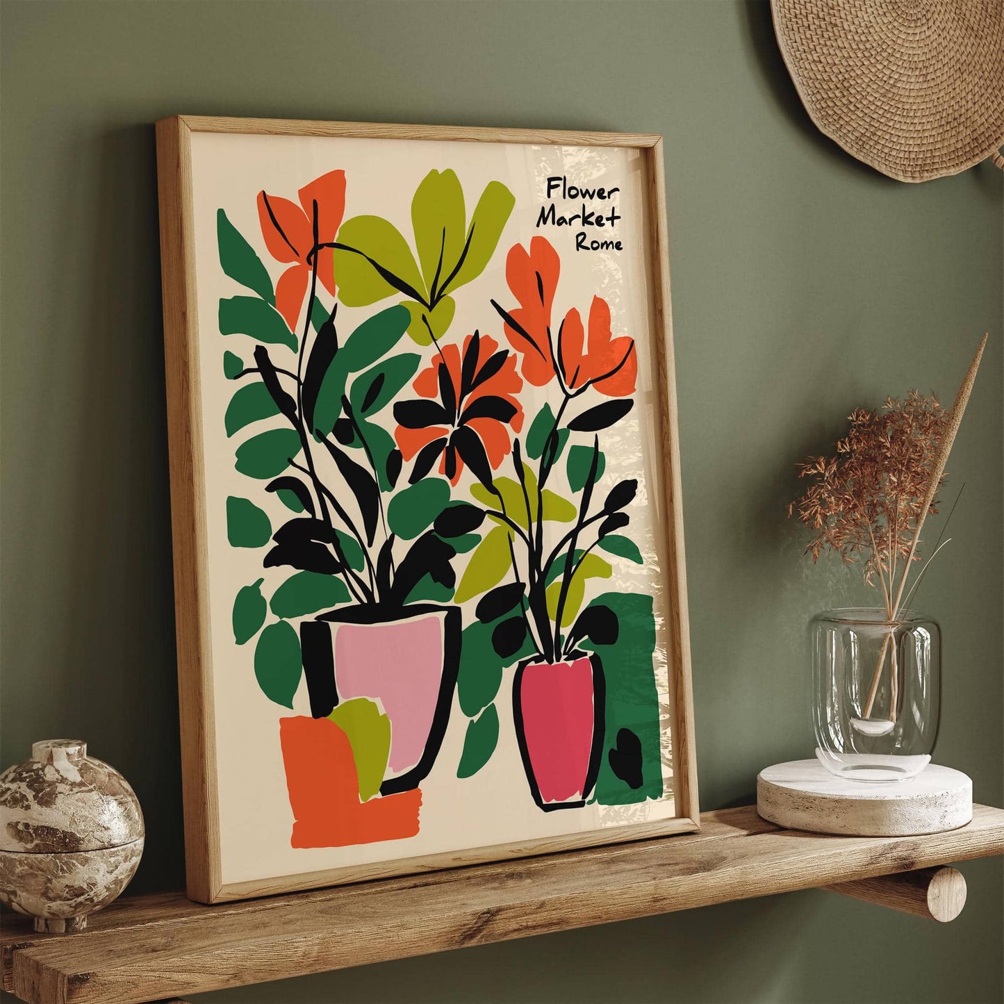 Flower Market Rome Eclectic Art Print