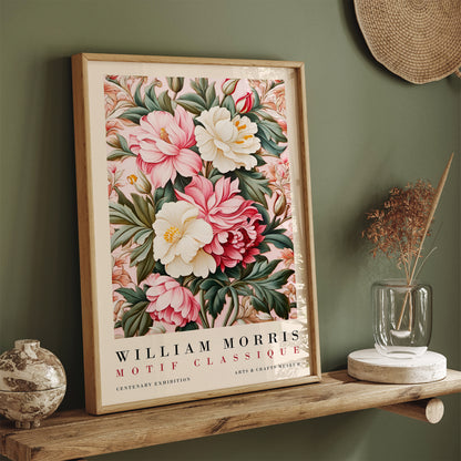 Romantic Pink Floral Morris Wall Art 2024