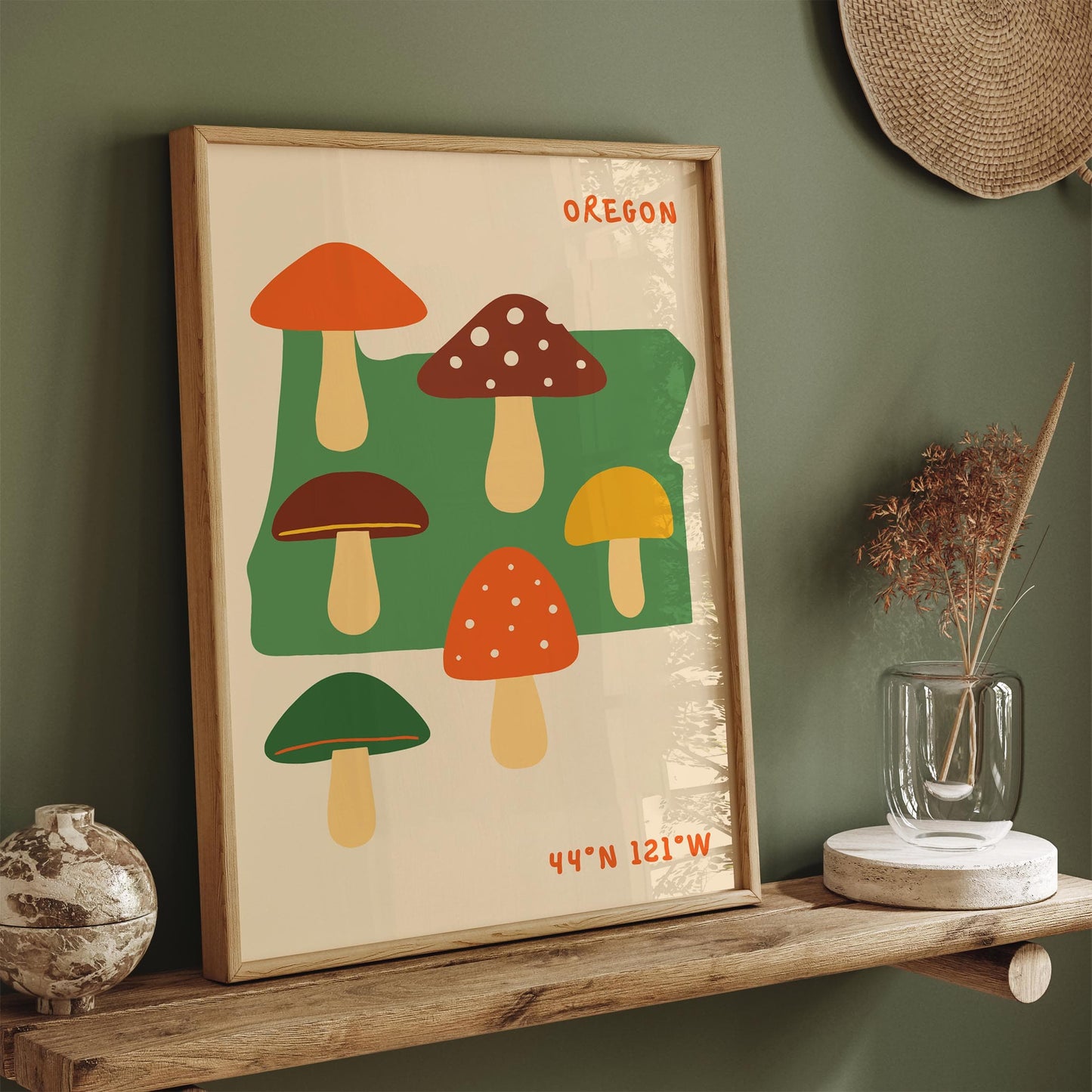 Oregon Mushrooms - Nature Travel Wall Art Print