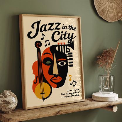 Jazz Music Poster - Cubism Style Wall Art