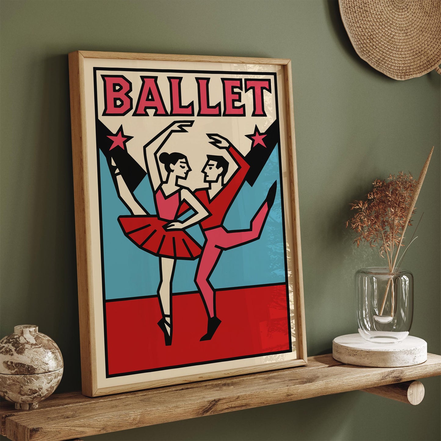 Retro Ballet Poster Print