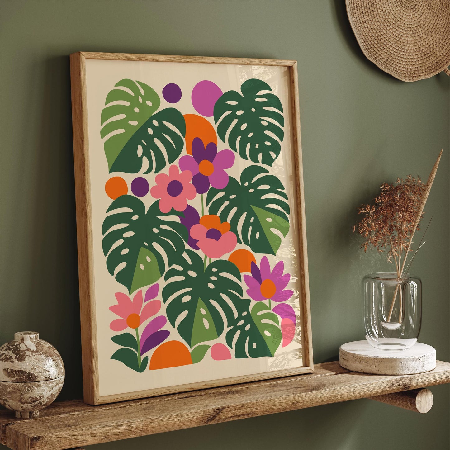 Colorful Jungle Monstera Poster – Tropical Botanical Wall Art Print