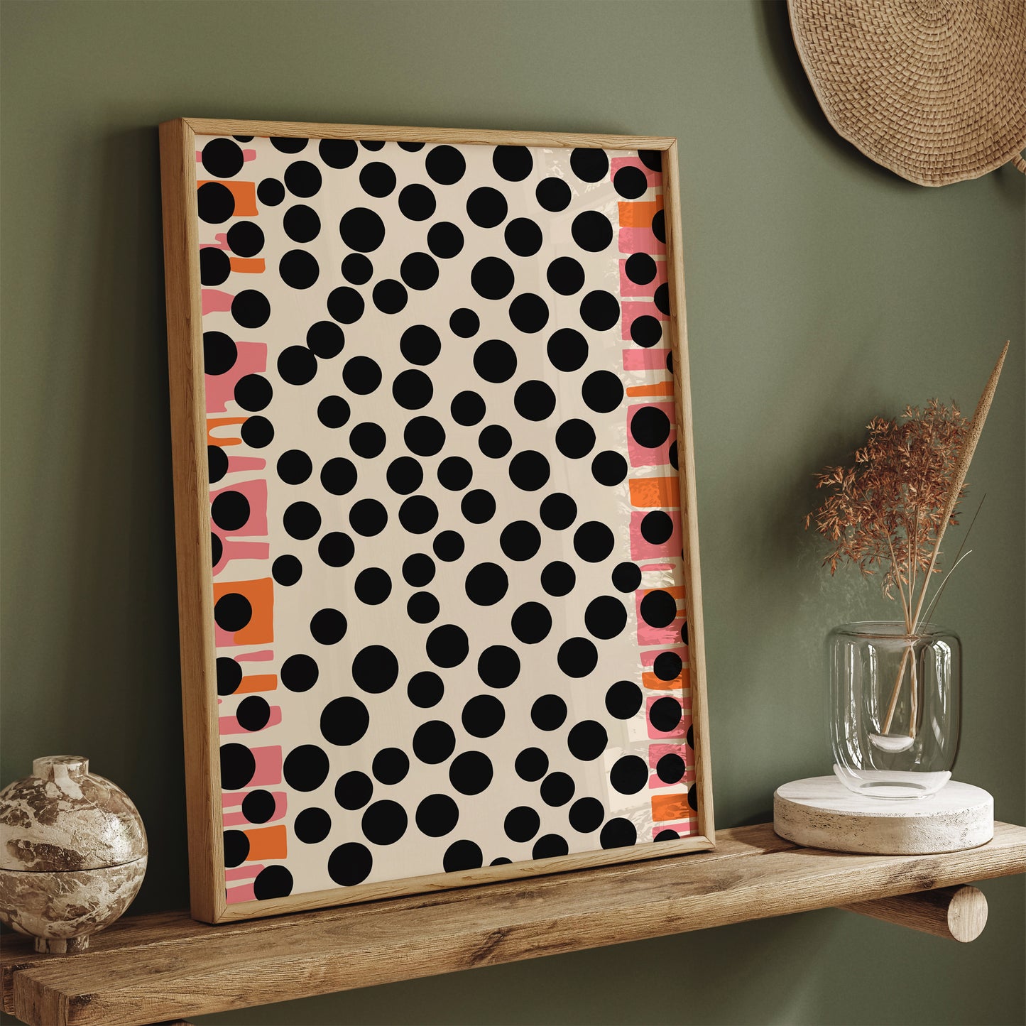 Abstract Black Dots Mid Century Poster