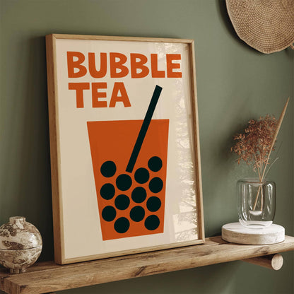 Bubble Tea Poster - Retro Minimalist Kitchen Print
