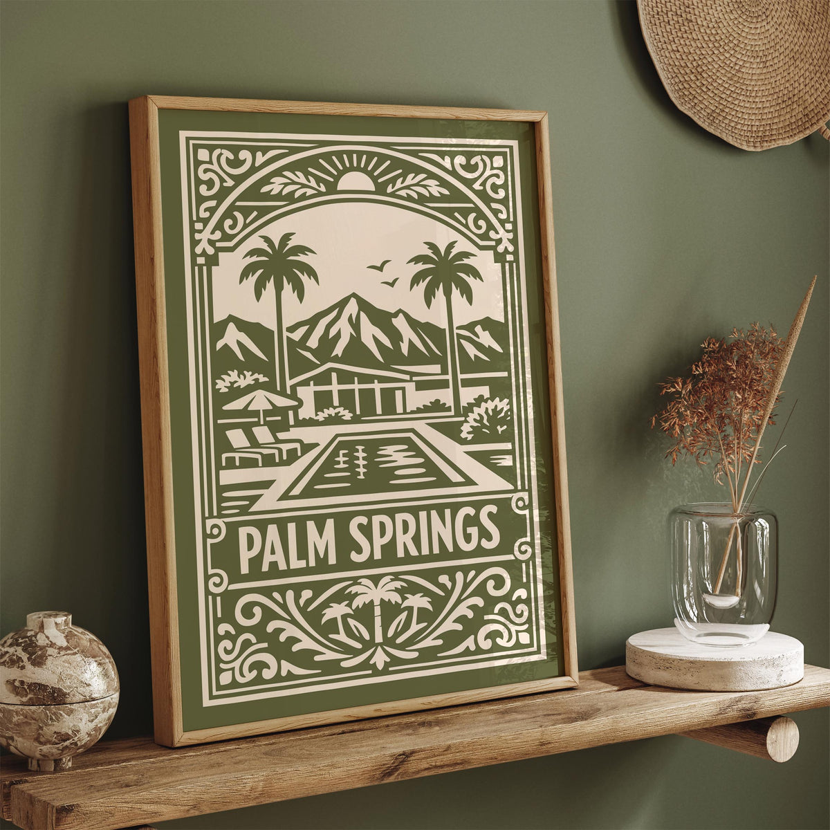 Palm Springs California Green Travel Poster
