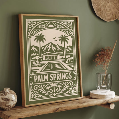 Palm Springs California Green Travel Poster