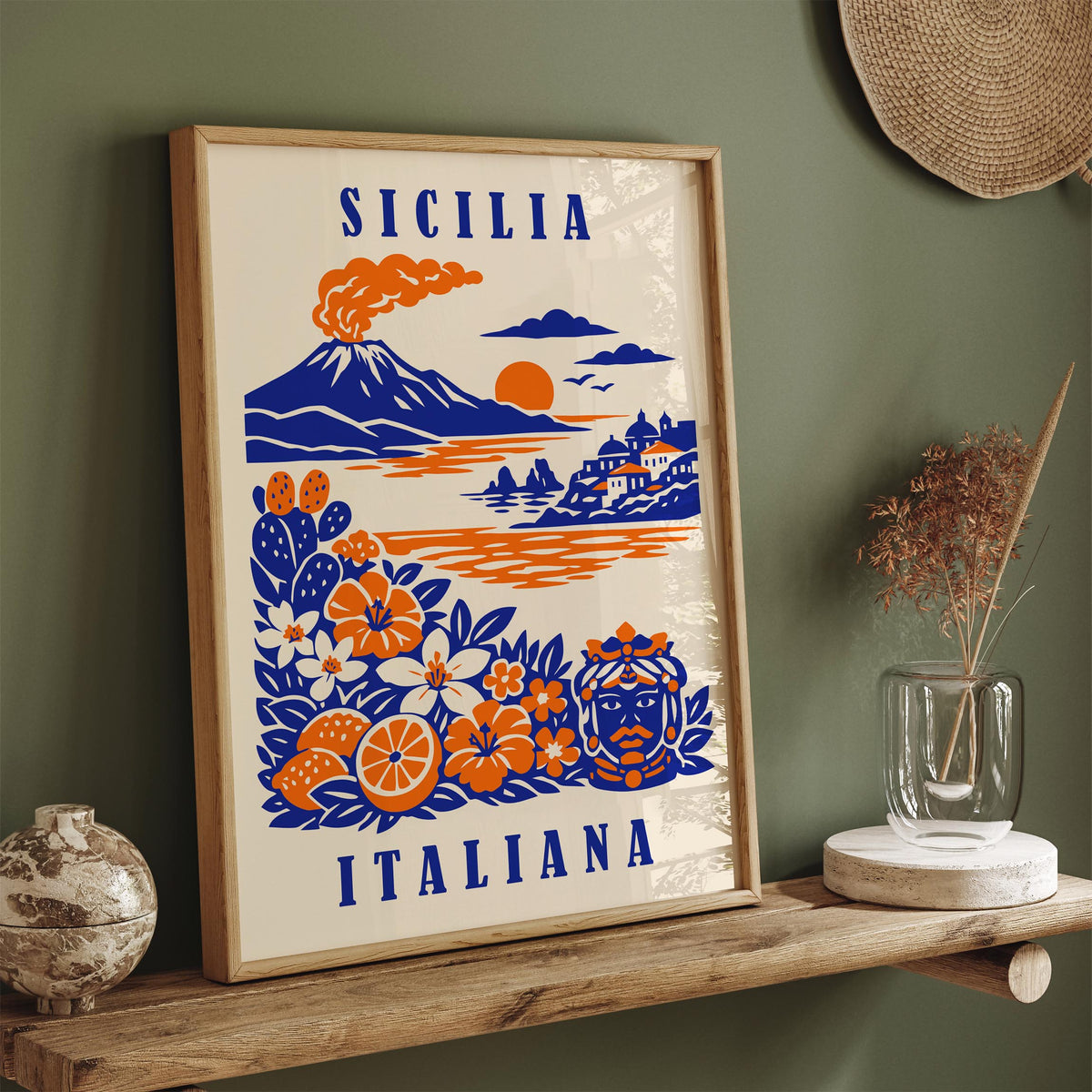 Sicilia Italy Travel Poster