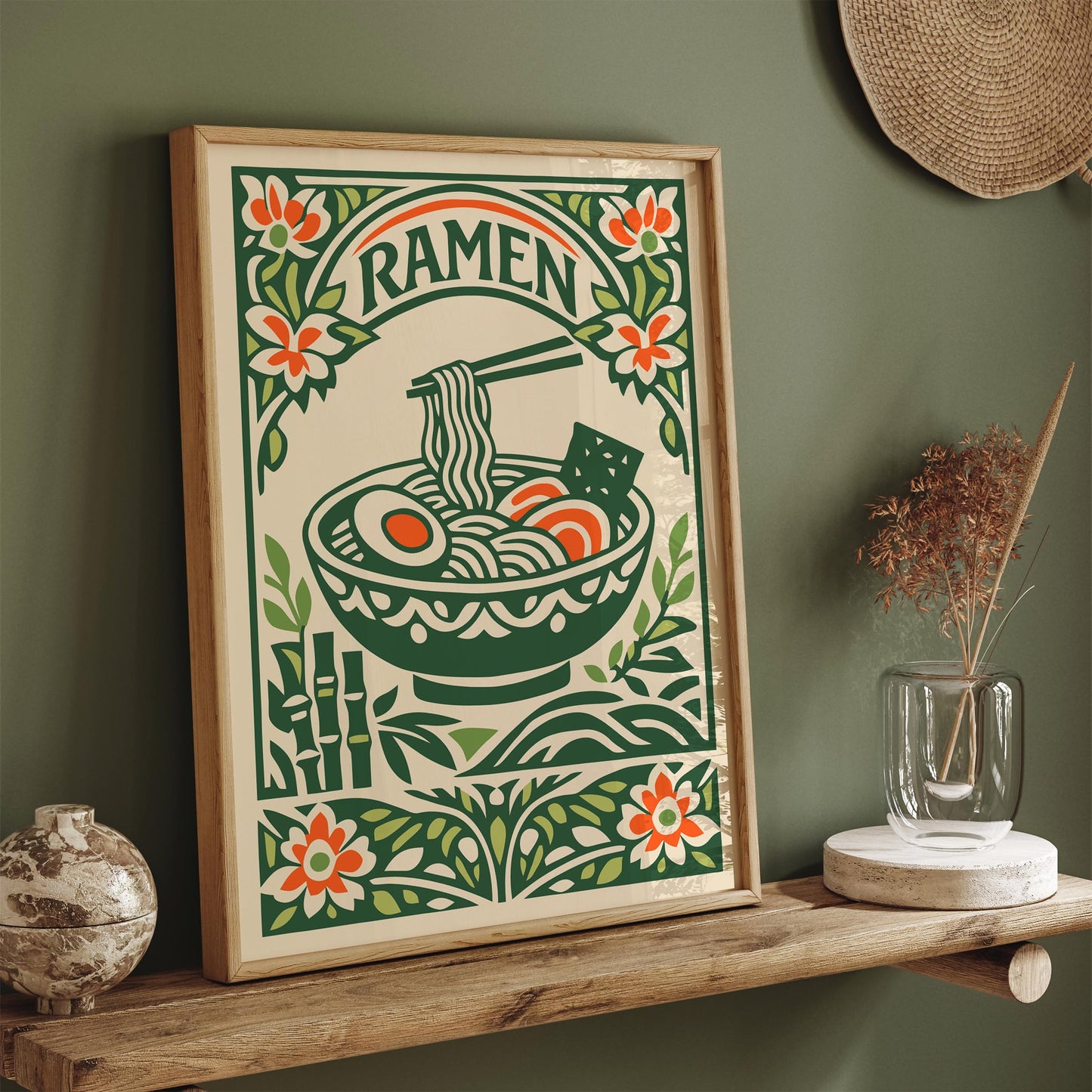 Bowl of Ramen Soup Poster - Japanese Kitchen Wall Art