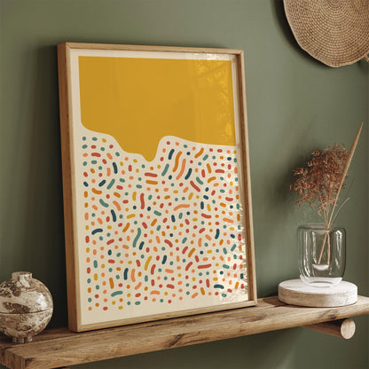 Mid Century Modern Abstract Poster - Retro Colorful Wall Art
