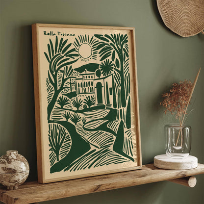 Bella Toscana Green Travel Landscape Poster