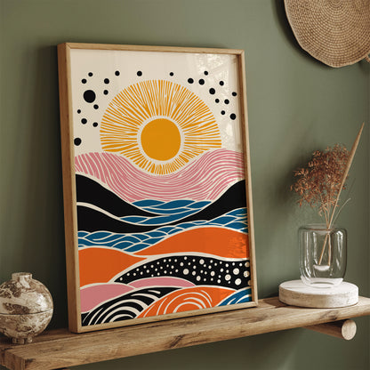 Mid Century Modern Sunset Poster