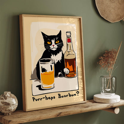 Funny Bourbon Cat Poster