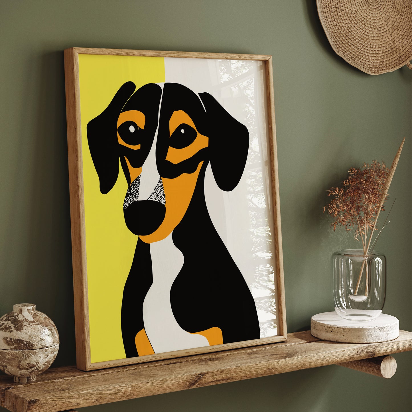 Retro Dachshund Ilustrated Poster