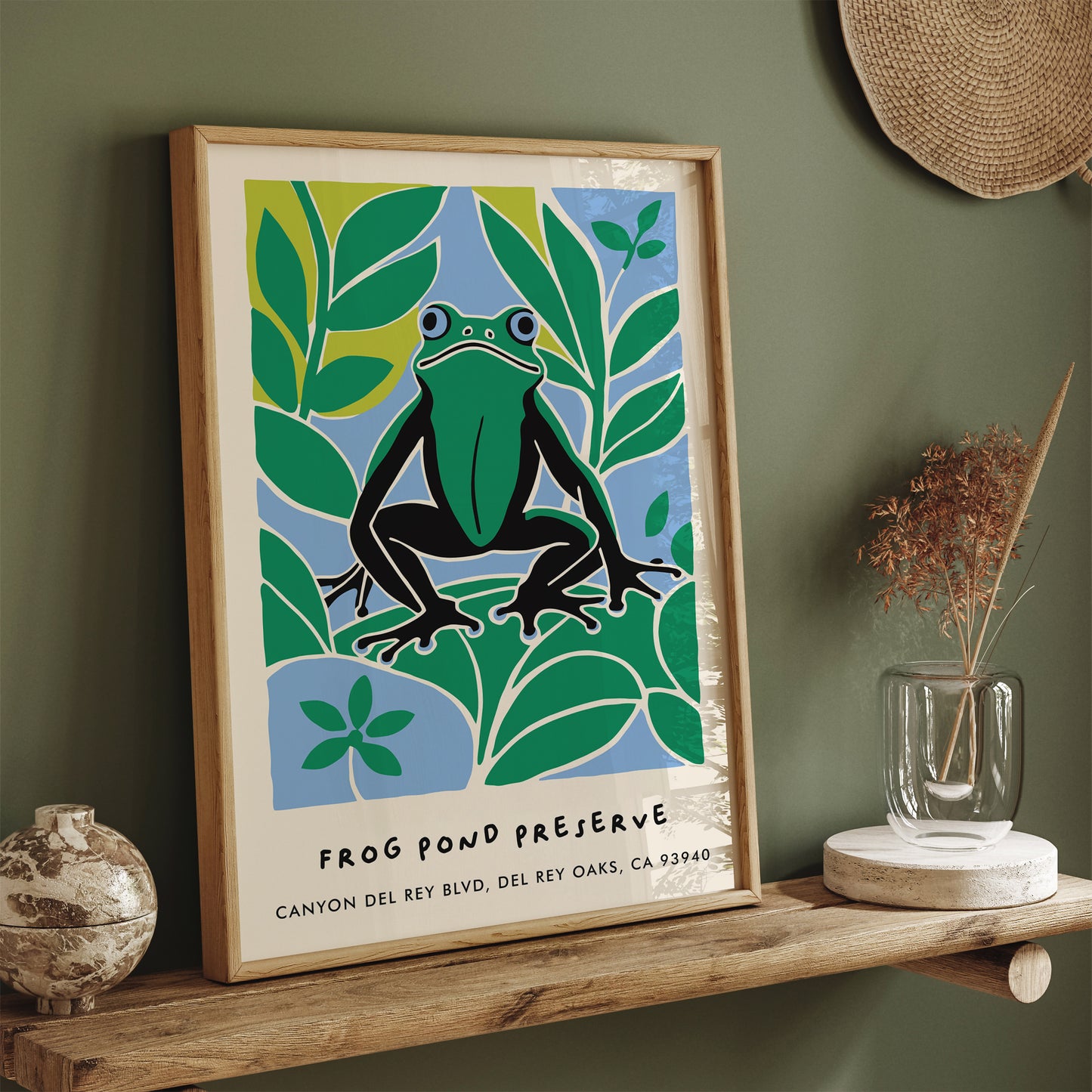 Frog Pond Nature Print - Cute Frog Decor